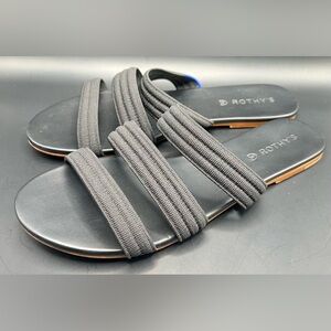 Rothy's Black Three Strap‎ Sandals, Womens Size:10, Pre- Owned